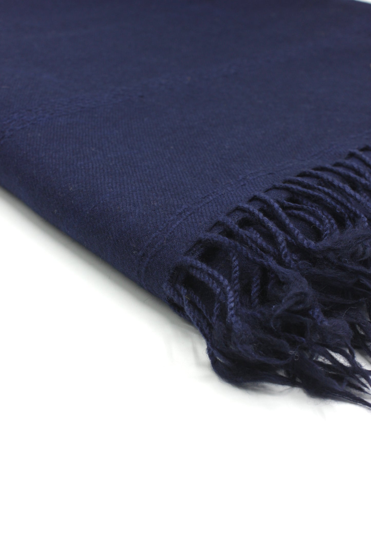 premium quality plain double fiber navy blue pure woolen shawl