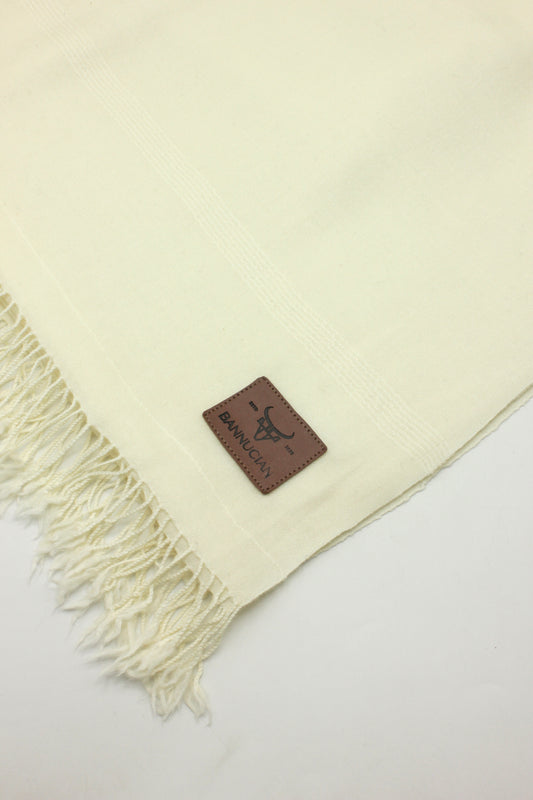 Supreme Quality PLain Off White Pure Woolen Shawl