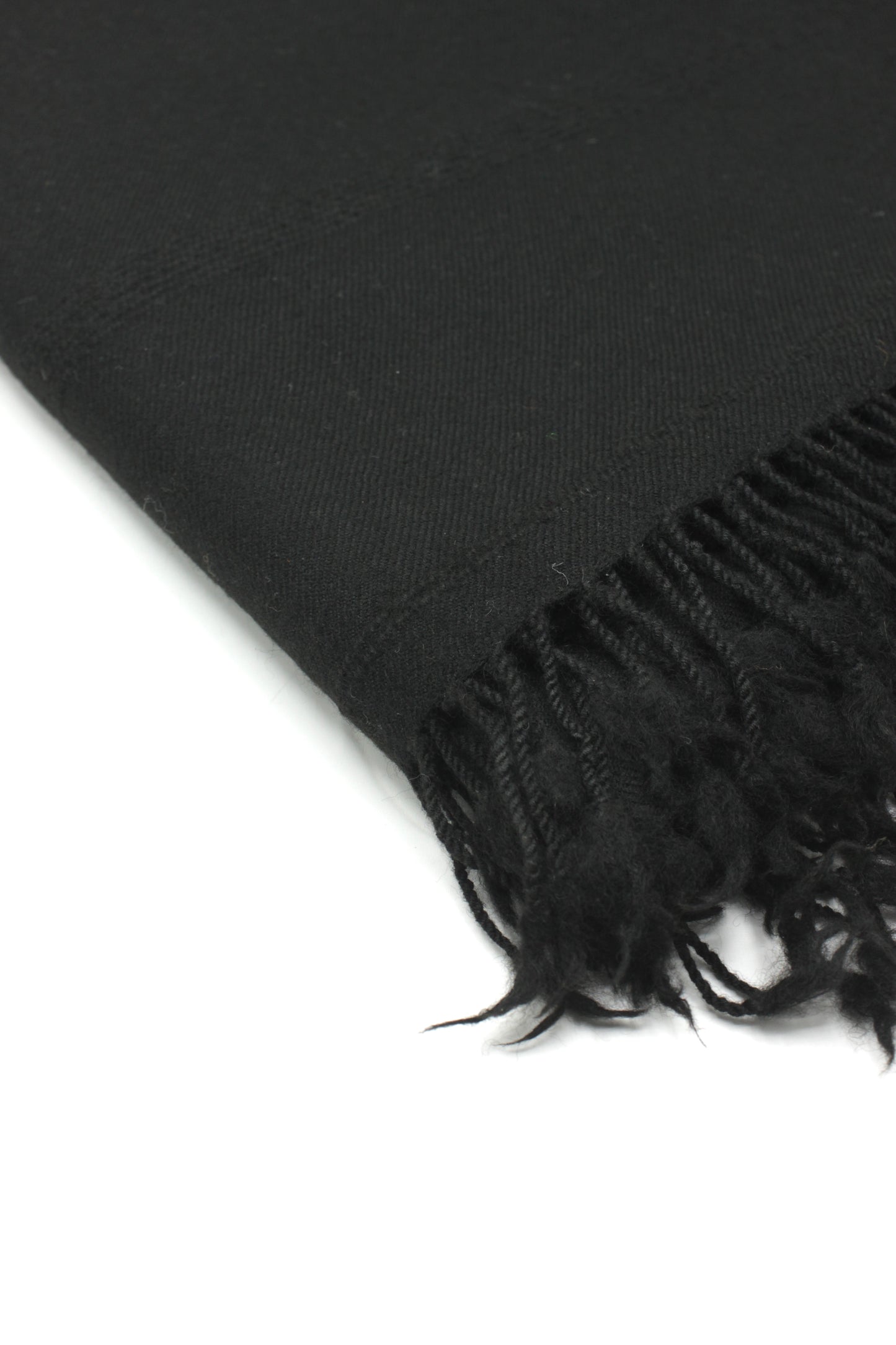 Premium Quality Plain Double-Fiber Black Pure Woolen Shawl