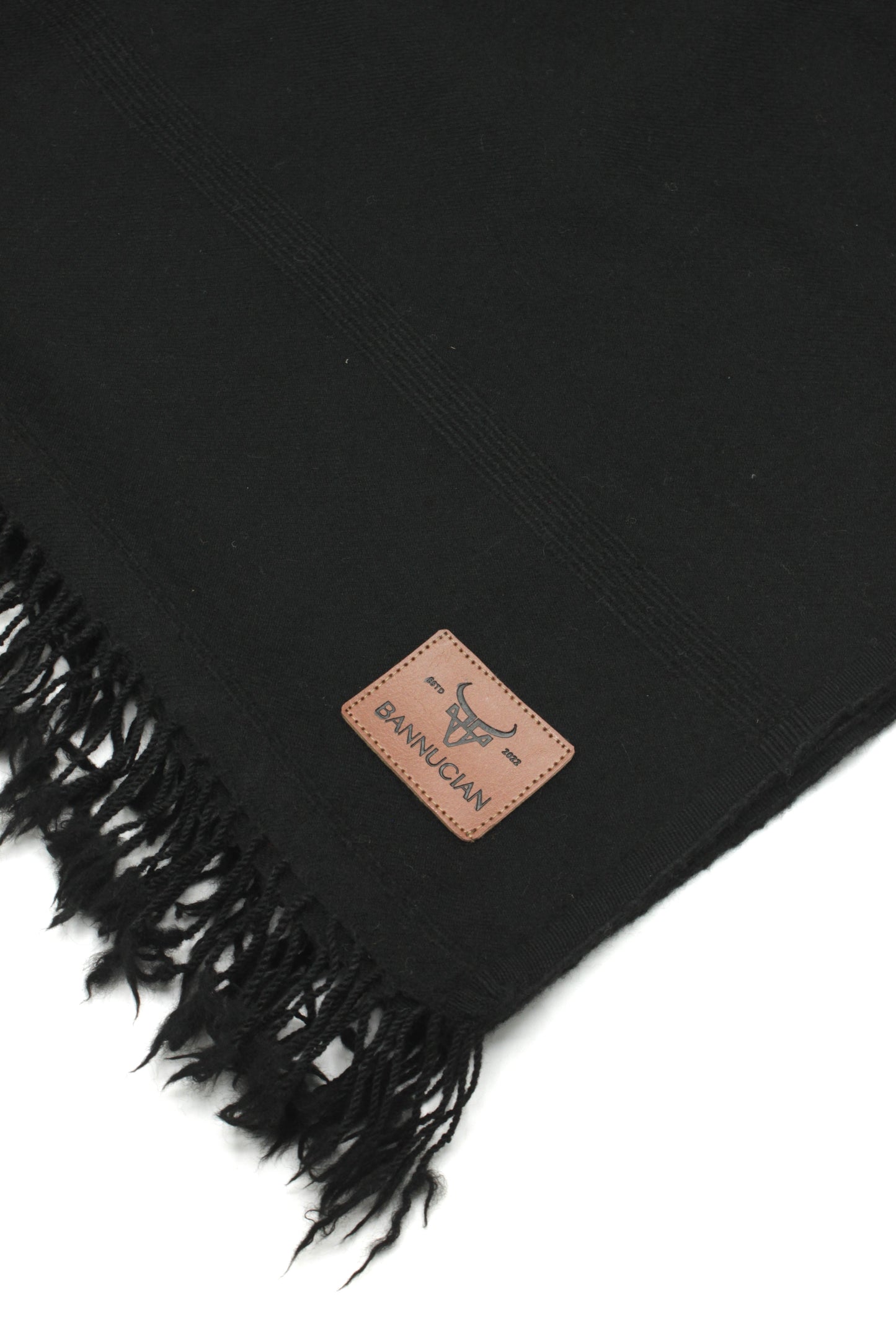 Premium Quality Plain Double-Fiber Black Pure Woolen Shawl