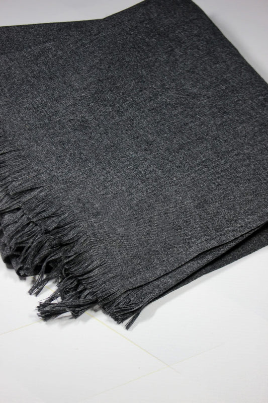 Premium Quality Charcoal Gray Woolen Blend Shawl