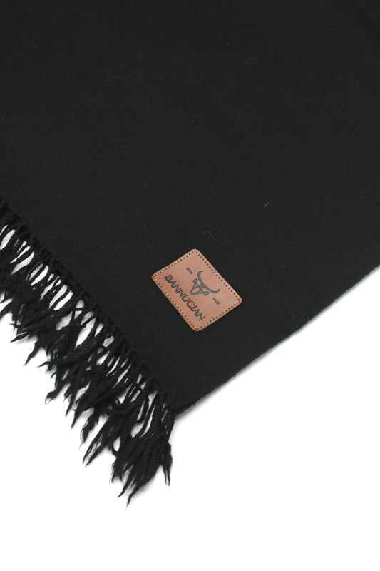 Premium Quality Plain Black Pure Woolen Shawl