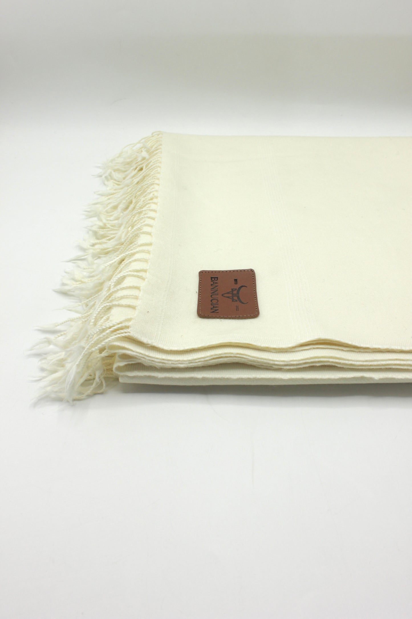 Premium Quality Plain Double Fiber Off White Pure Woolen Shawl