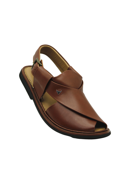 Luxuy Round Shape Red Maroon Peshawari Chappal