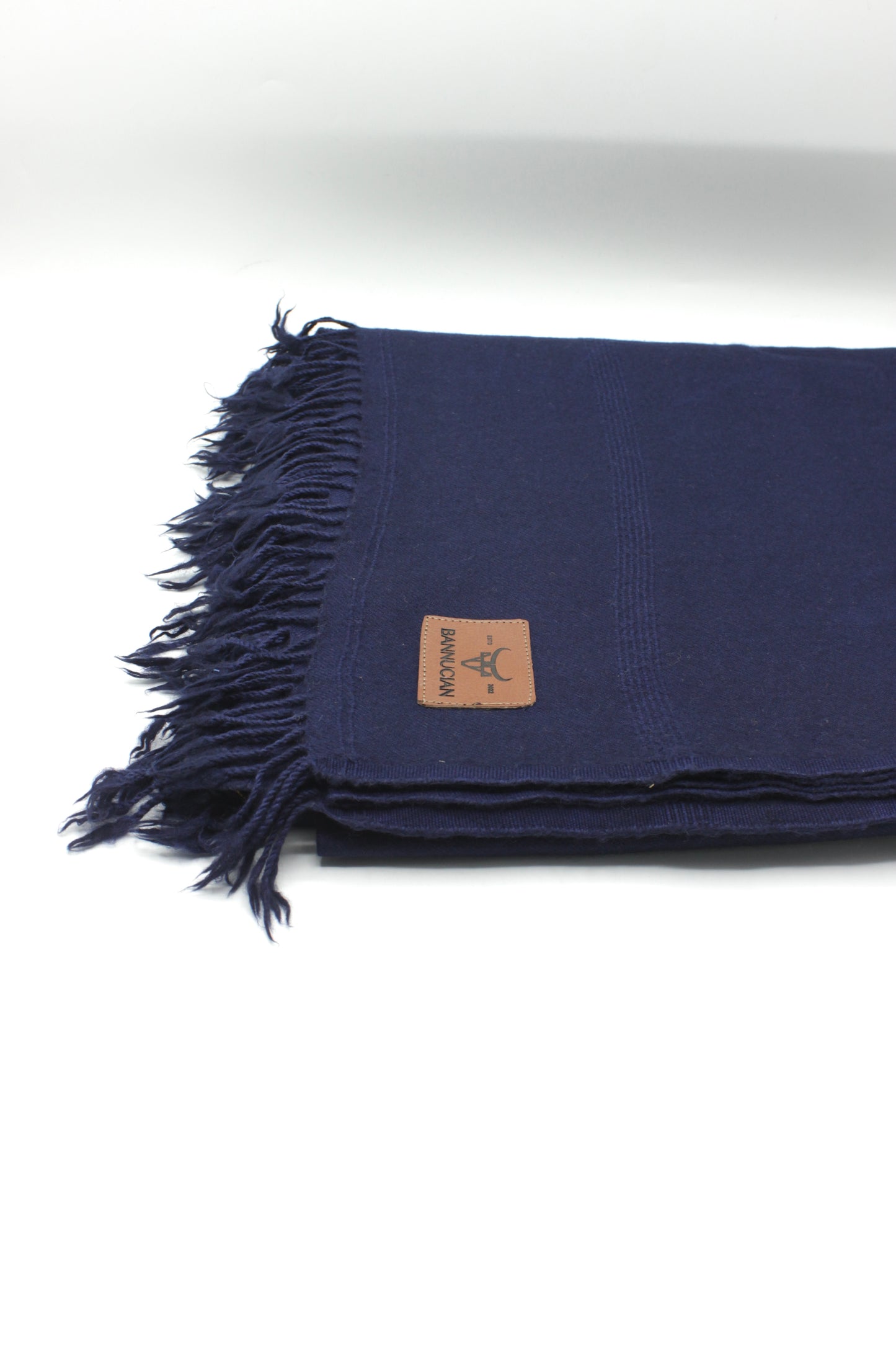 premium quality plain double fiber navy blue pure woolen shawl