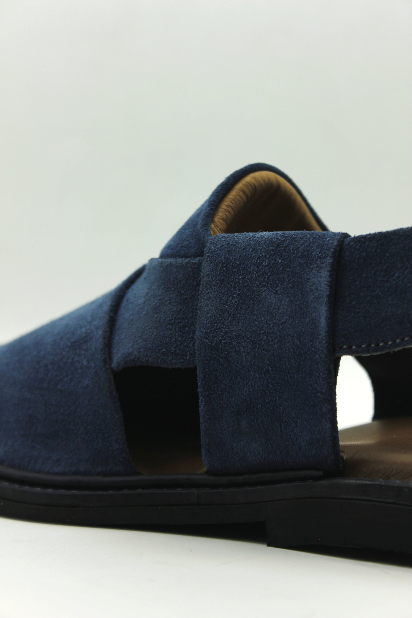 Luxury Blue Suede Peshawari Chappal