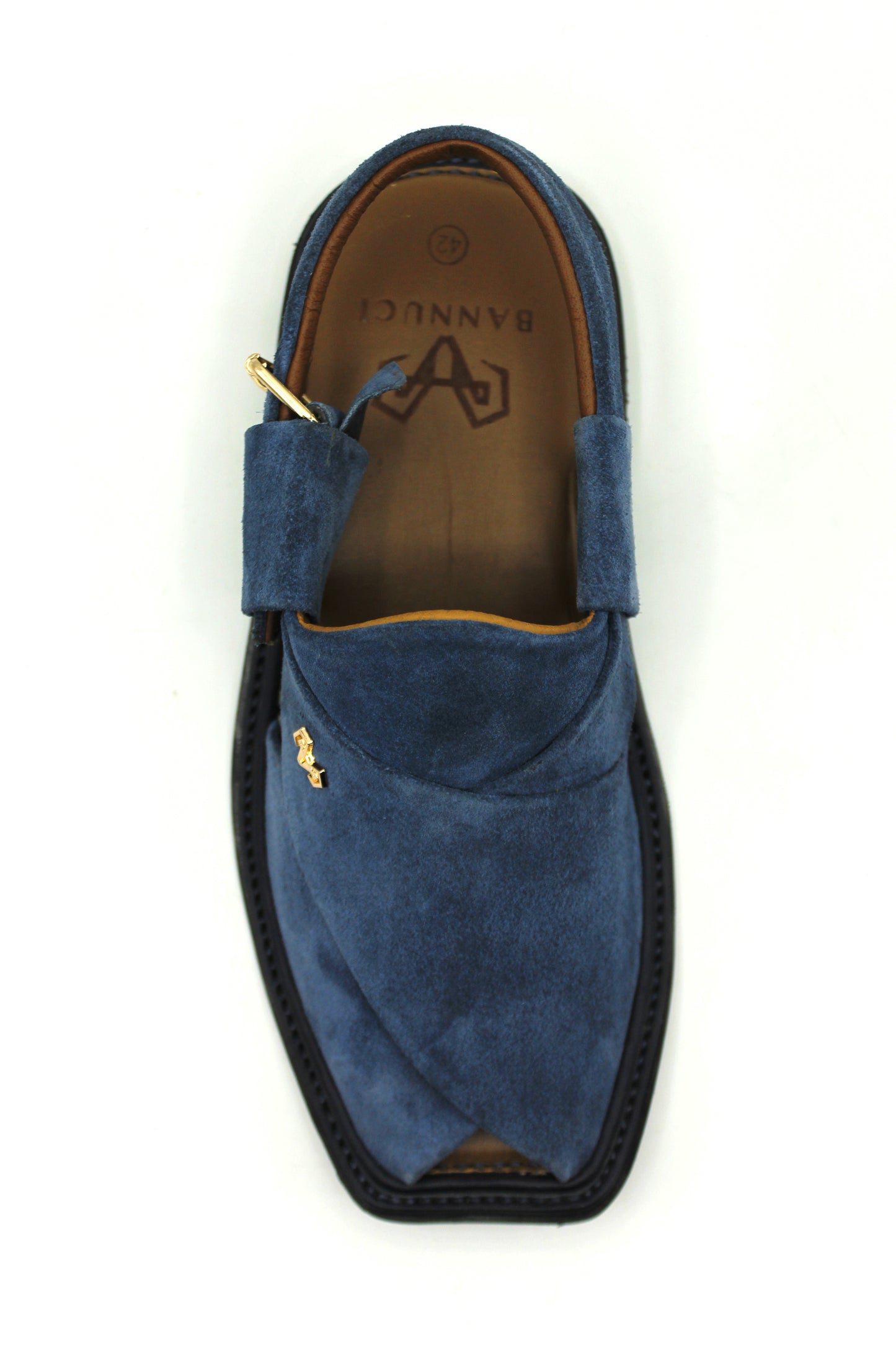 Luxury Blue Suede Peshawari Chappal