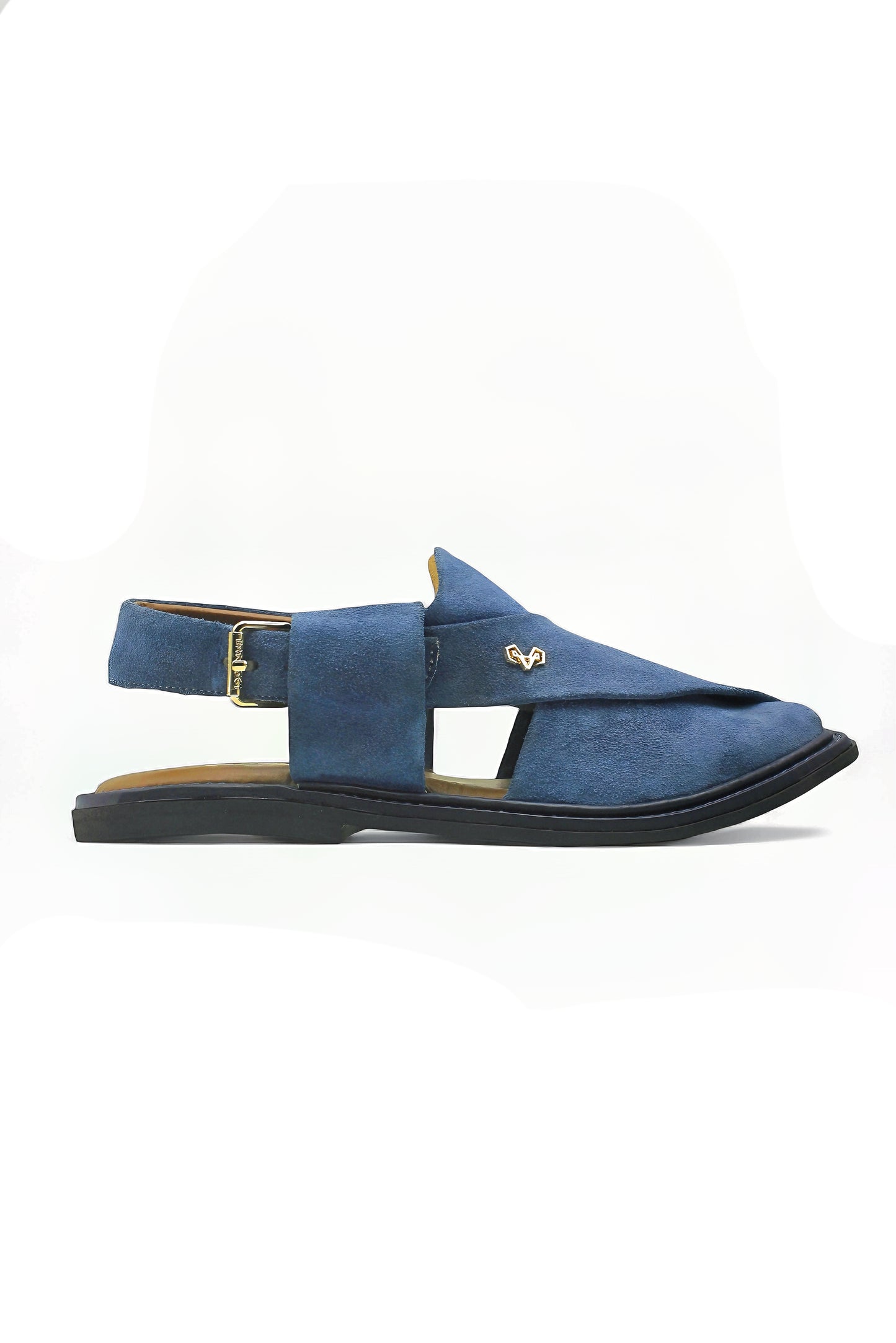 Luxury Blue Suede Peshawari Chappal