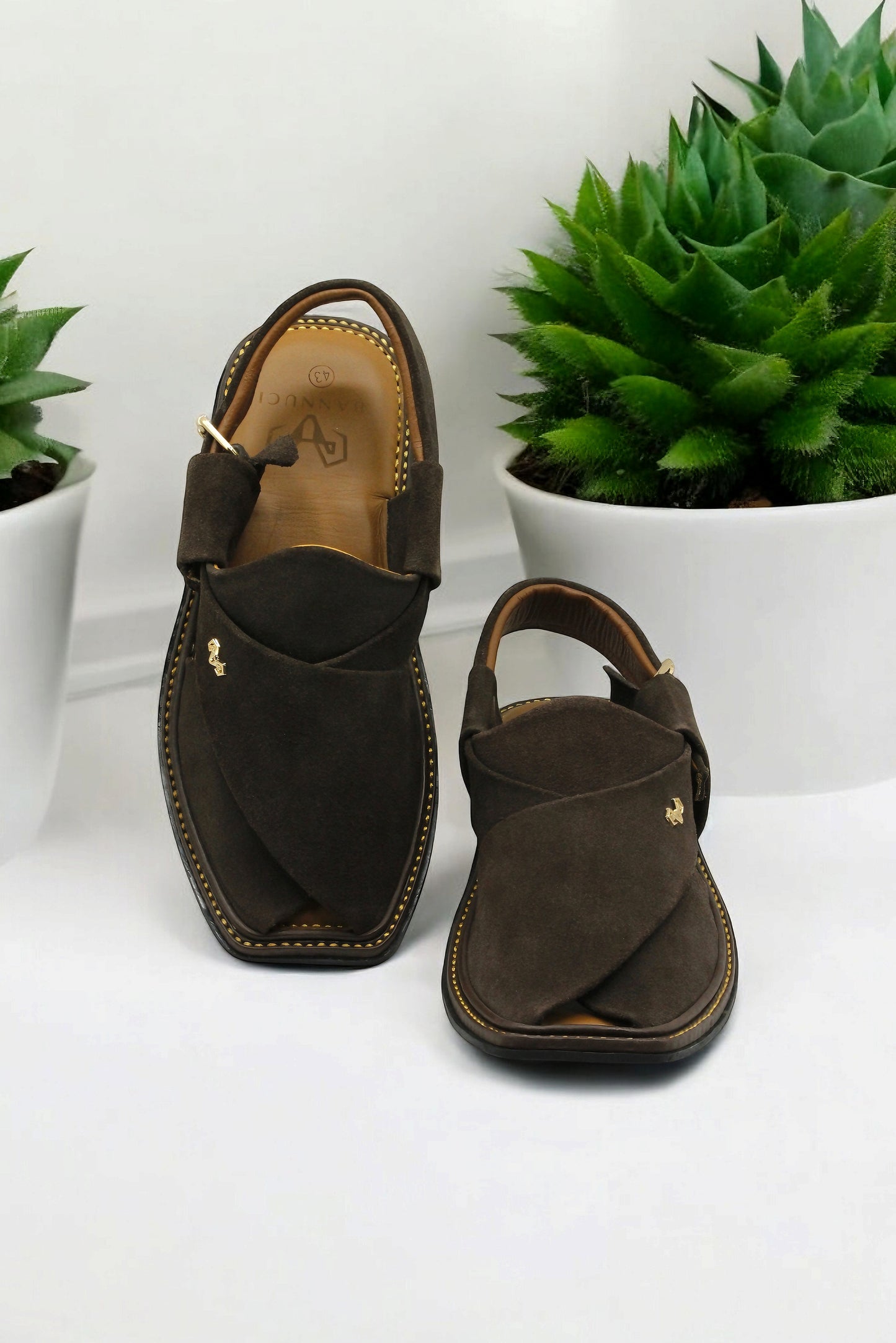 Luxury Dark Brown Peshawari Suede Chappal