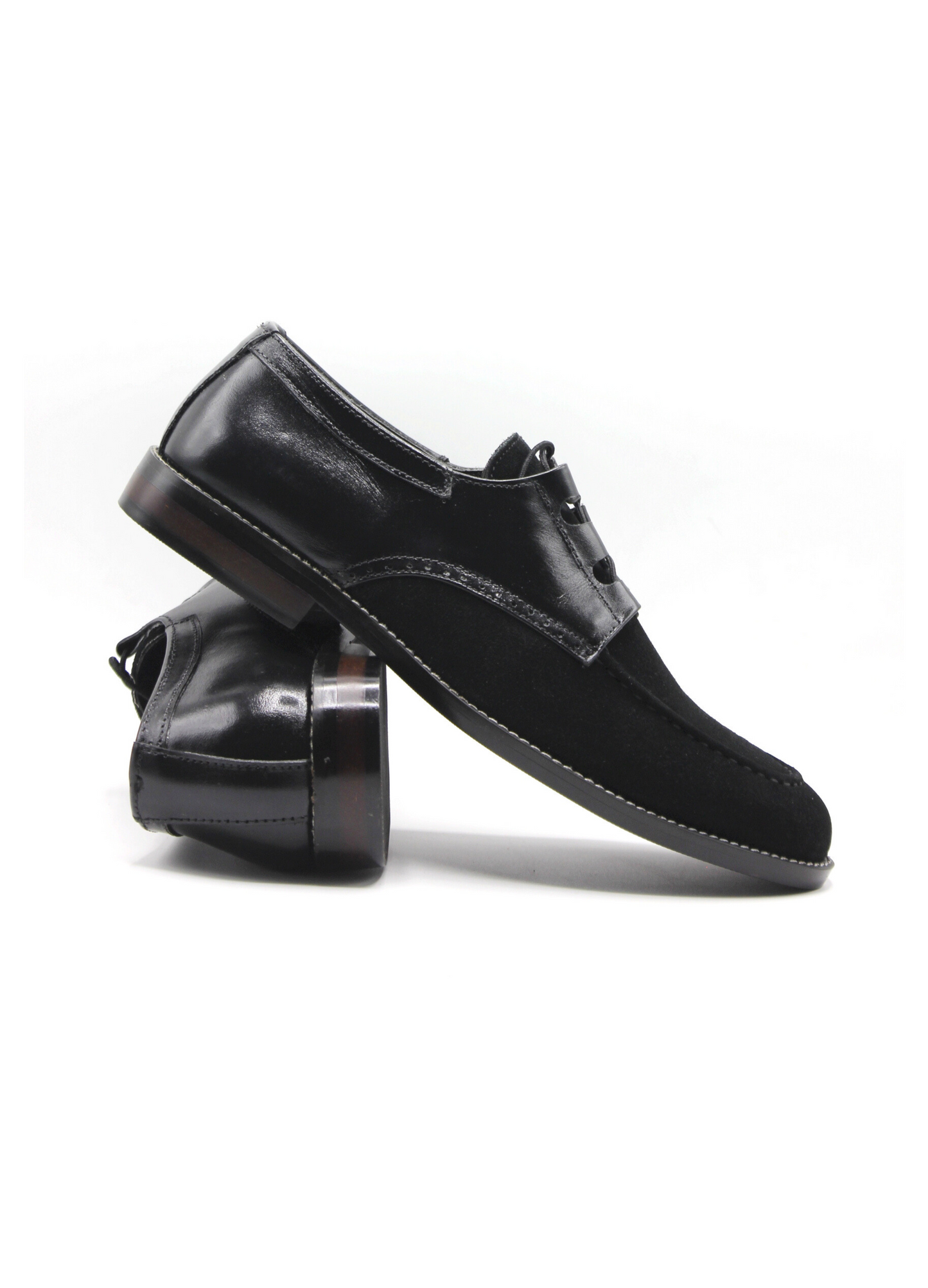 Luxury  Suede Derby Black Handmade Shoes