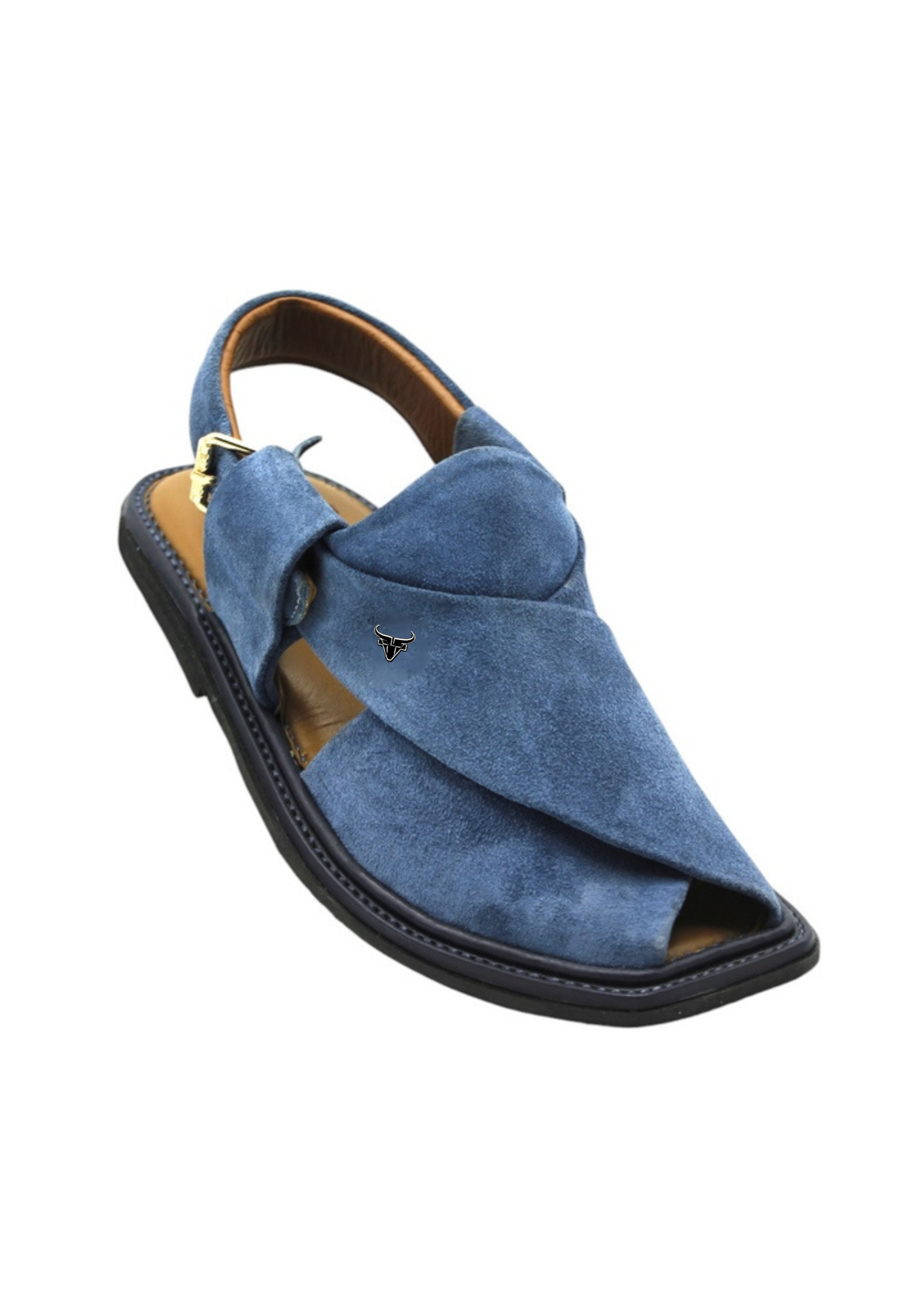 Luxury Blue Suede Peshawari Chappal
