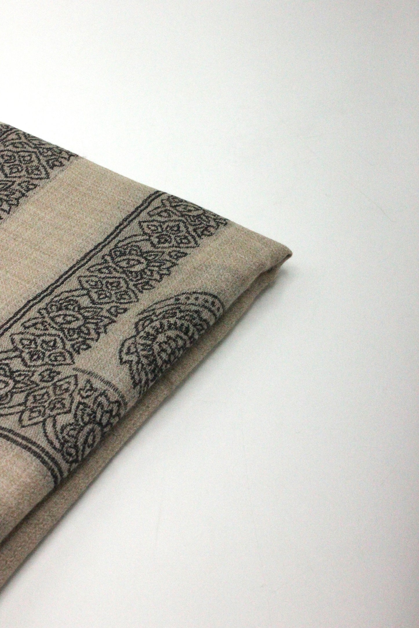 Premium Quality Extremely Soft Light Brown With Black Border Pashmina Cashmere Shawl