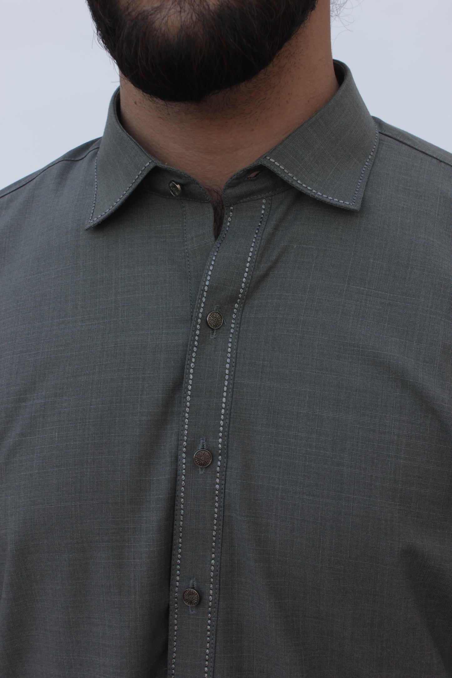 Premium Quality Olive Gray Kameez Shalwar