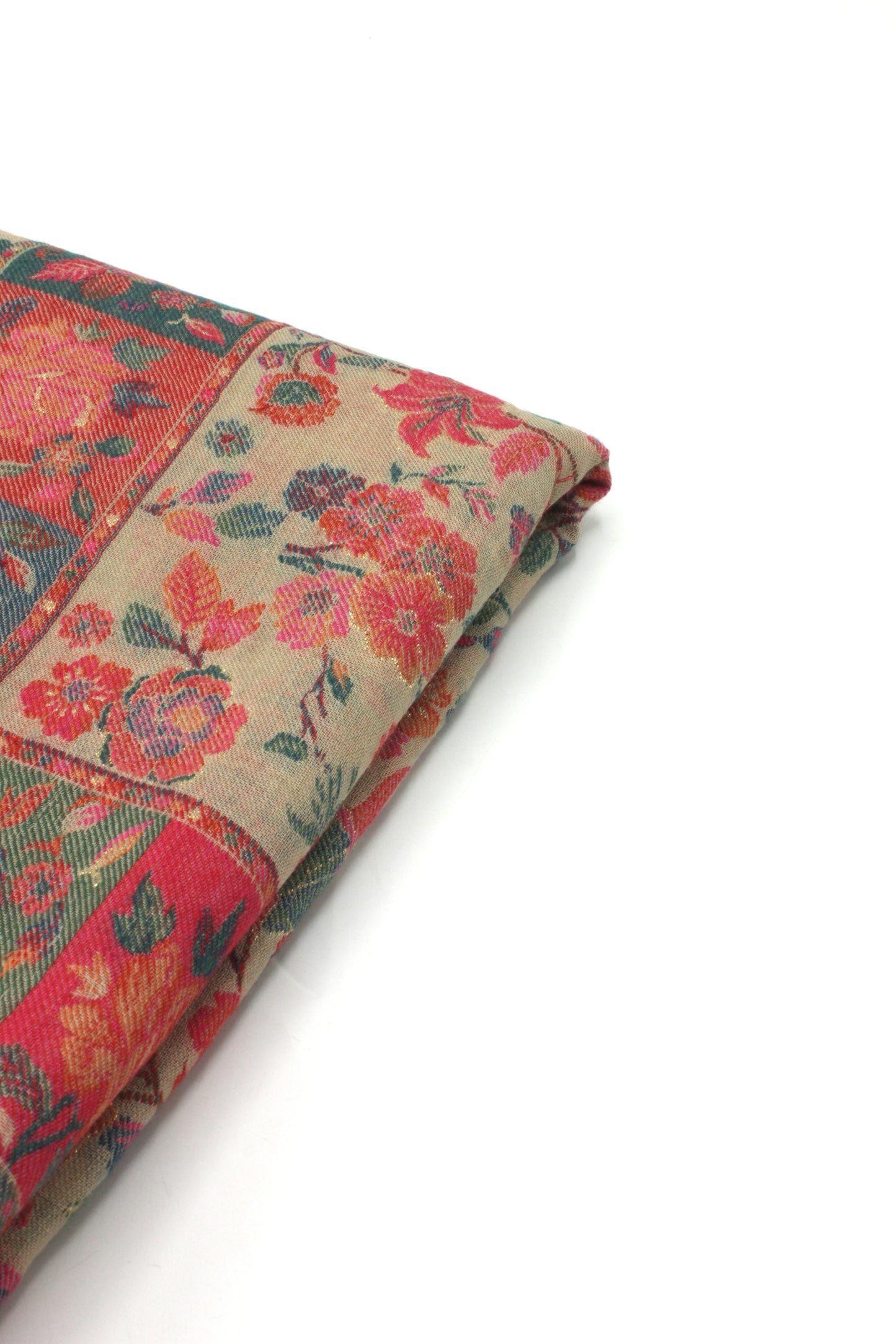 Premium Quality Red Multi Color Woven Pashmina Cashmere Shawl