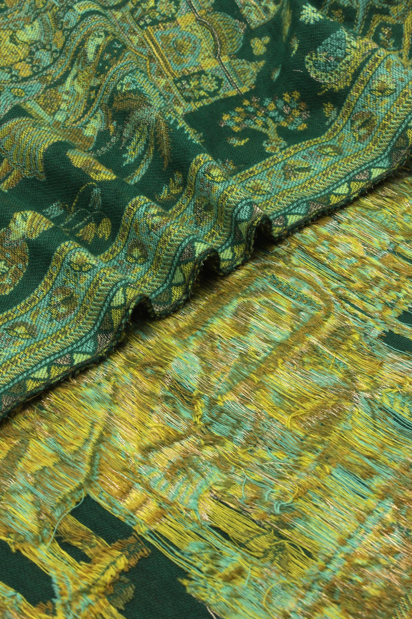 Premium Quality perrot green multi color Woven Pashmina Cashmere Shawl